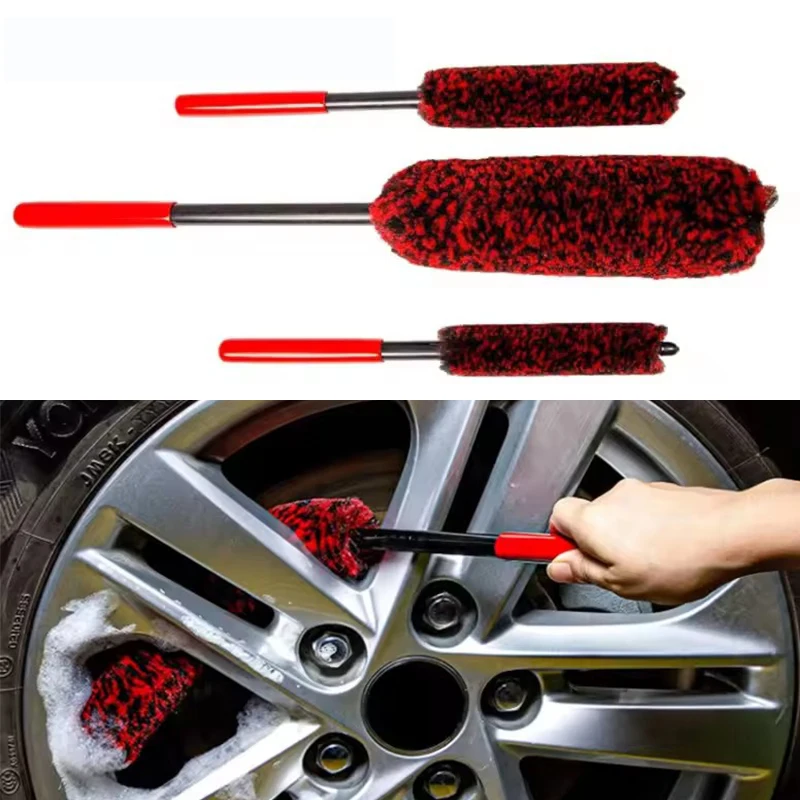 3 Size Car Wheel Detailing Brush Bendable Auto Wheel Woolies Brushes Car Cleaning Tools for Car Rim Tire Washing Accessories