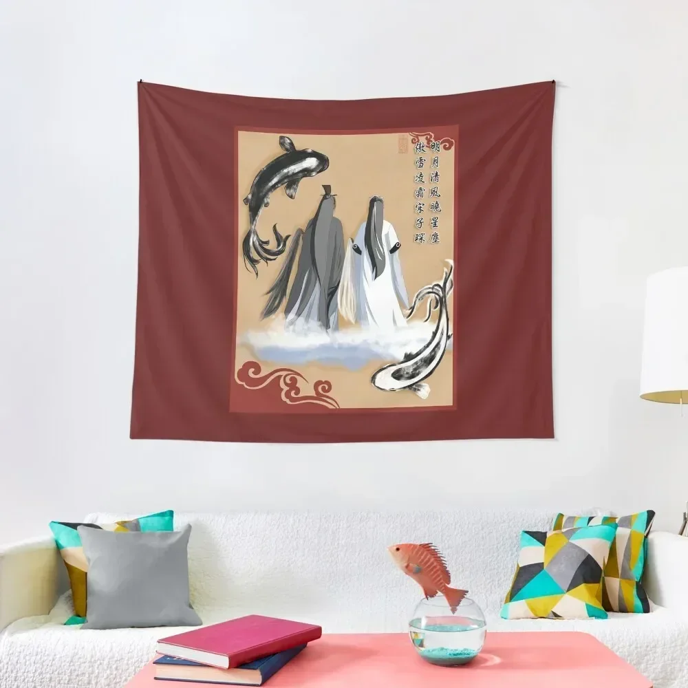 

Bright Moon, Distant Snow Tapestry Carpet On The Wall Funny Korean Room Decor Tapestry