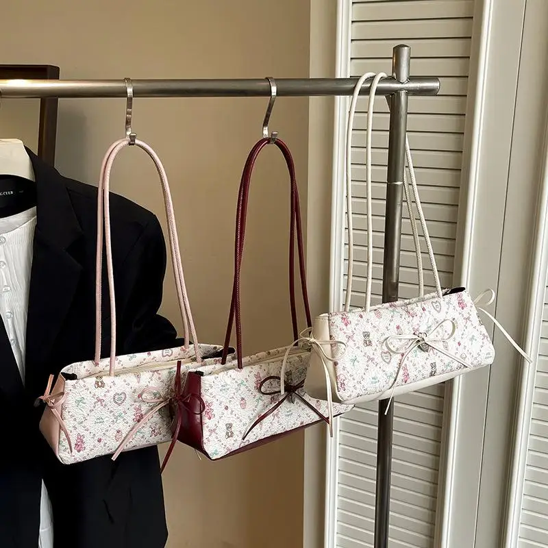 أزياء الحلو القوس حقيبة كتف الكرتون طباعة تحت الإبط حقيبة الإناث حمل حقيبة تنوعا سعة كبيرة ركاب حقيبة يد هدية عيد