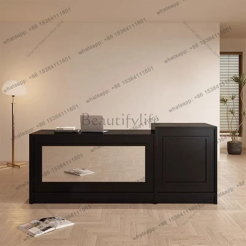 LSFrench Retro Cashier Counter Middle Island Cabinet Beauty Salon Cake Shop Clothing High-End Reception Desk Office Furniture FY
