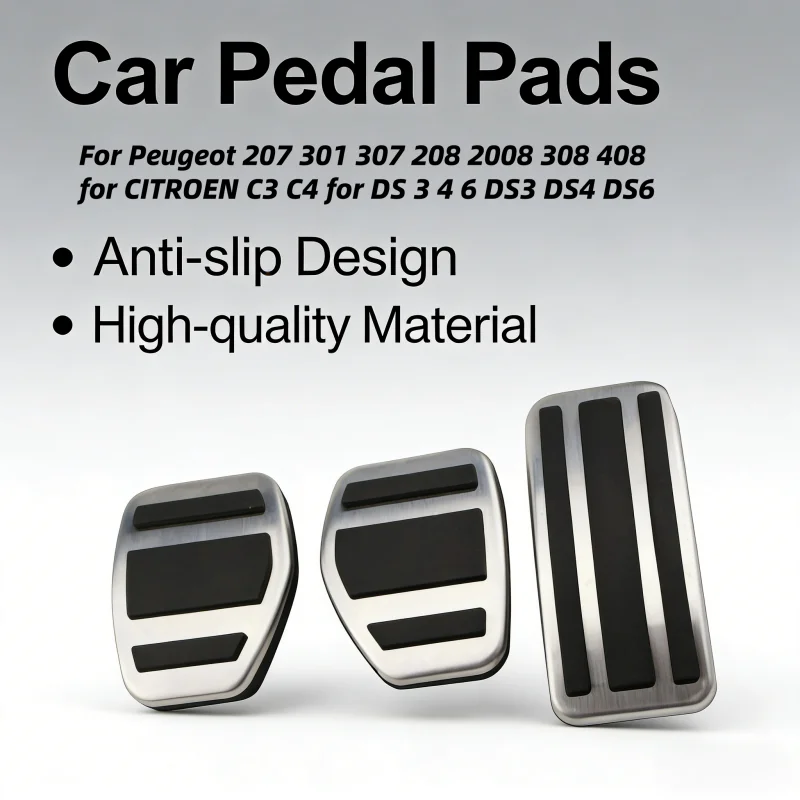 

AT MT Car Pads Pedal Cover For Peugeot 207 301 307 208 2008 308 408 for CITROEN C3 C4 for DS 3 4 6 DS3 DS4 DS6 Accessories