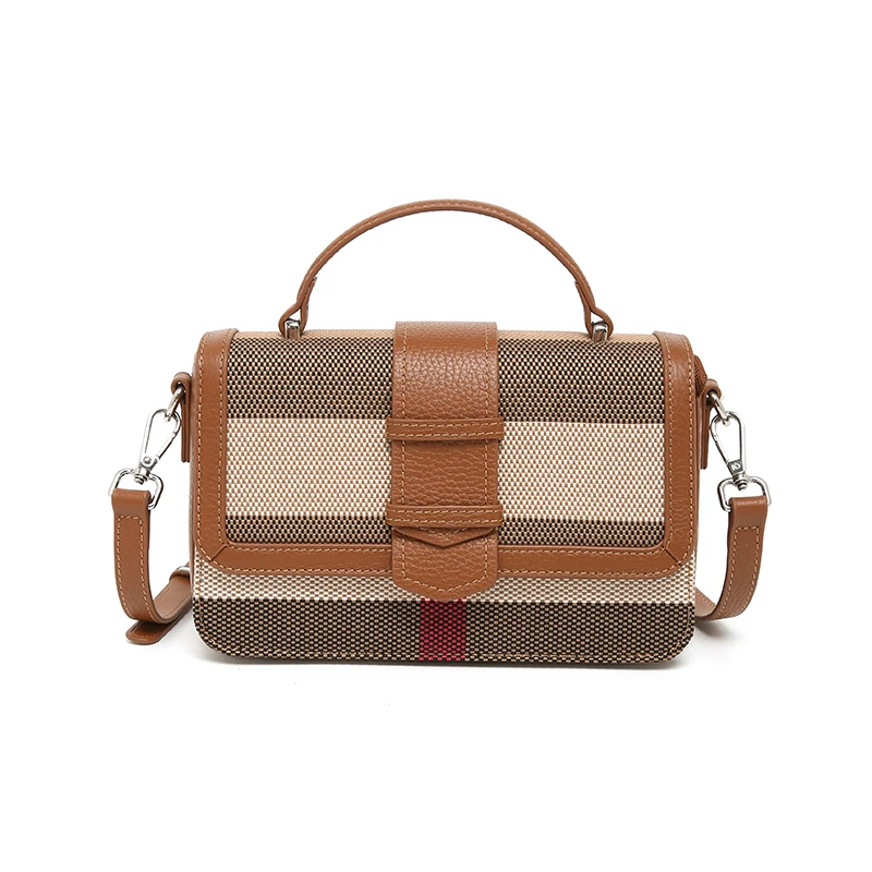 

Fashion Latticed Small Shoulder Bag Women Genuine Leather Crossbody Bags High Quality Plaid Handbag Branded Style Messenger Bag