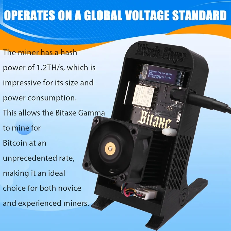 Bitaxe Gamma 601 Solo Miner Wth Bracket 1.2TH/S BM1370 Asic Chip 18W From Antminer S21 Pro Bitcoin BTC Miner