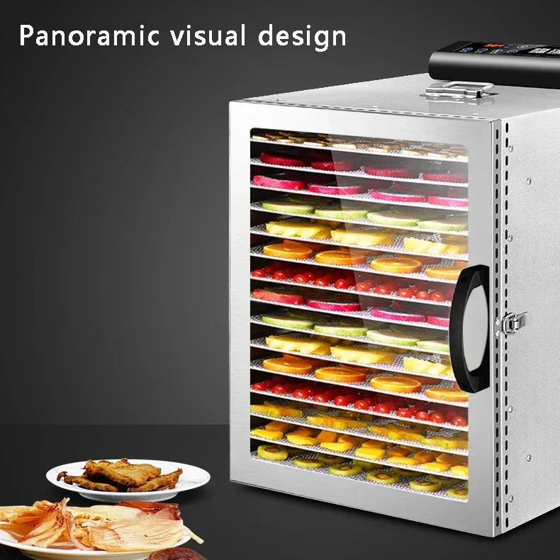 Household 220v 16 Layer Dehydrator Food Dryer Household Fruit Dryer Fruit Tea Vegetable Pet Meat Soy Bean Food Dehydration Air D