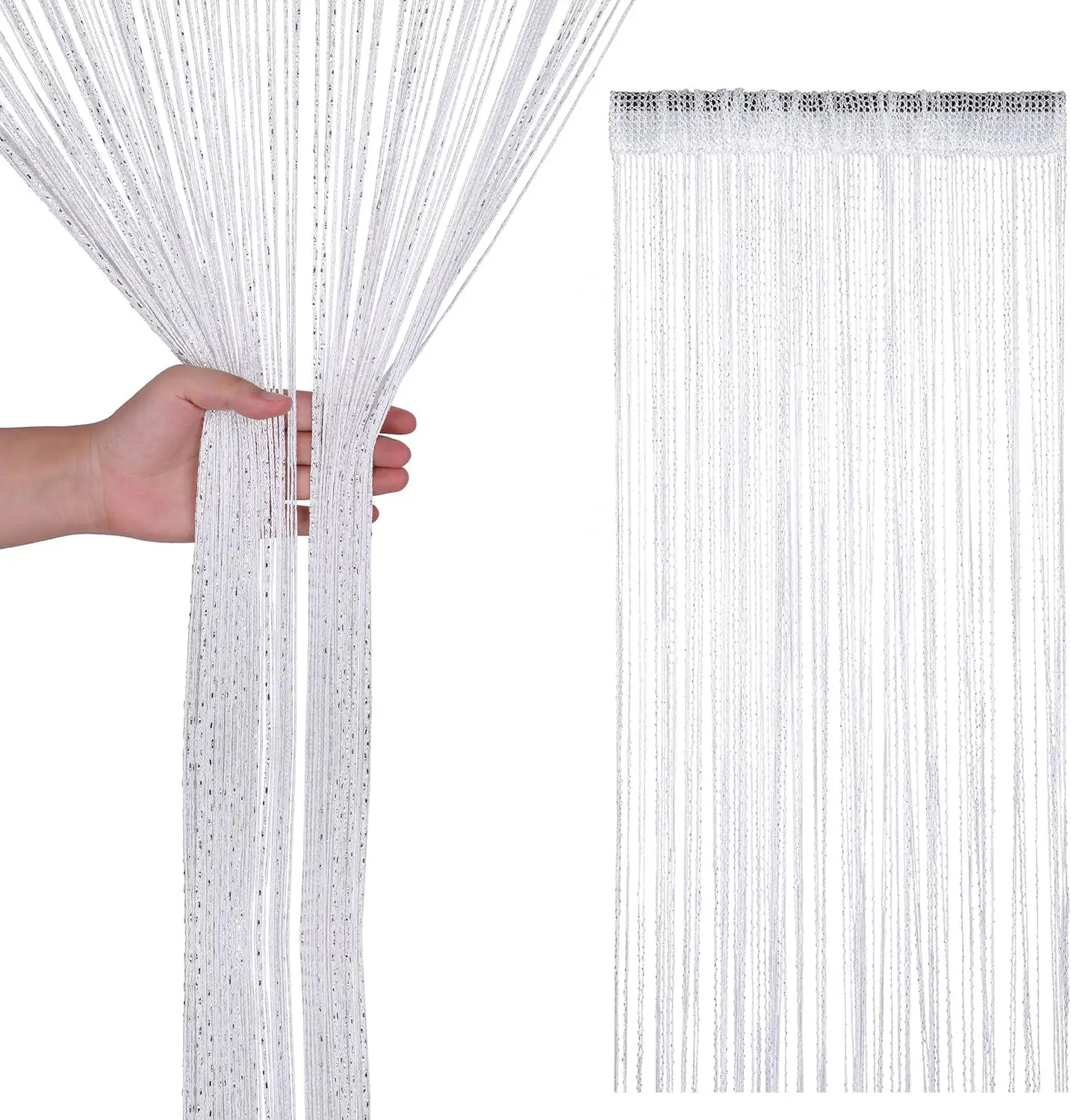 Trimming Shop String Curtains Glitter Fringe Panel Fly Screen Doorway Curtain Closet Window Doors Sheer Room Divider Tassel