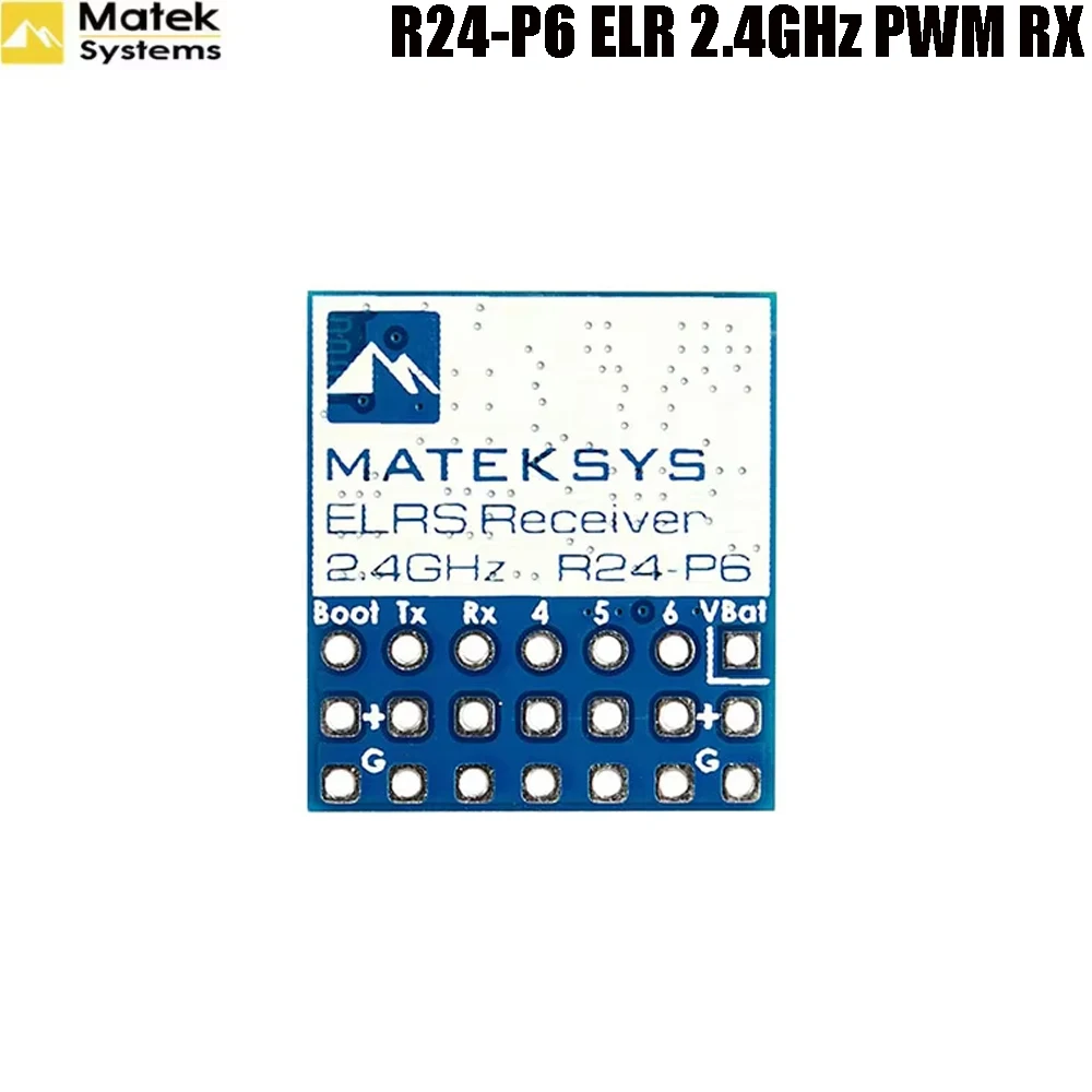 Matek ELRS-R24-P6 ExpressLRS 2.4GHz 6CH PWM Receiver, ESP8285 SX1281 Radio Receiver with VBat Voltage Telemetry for Fixed-wing