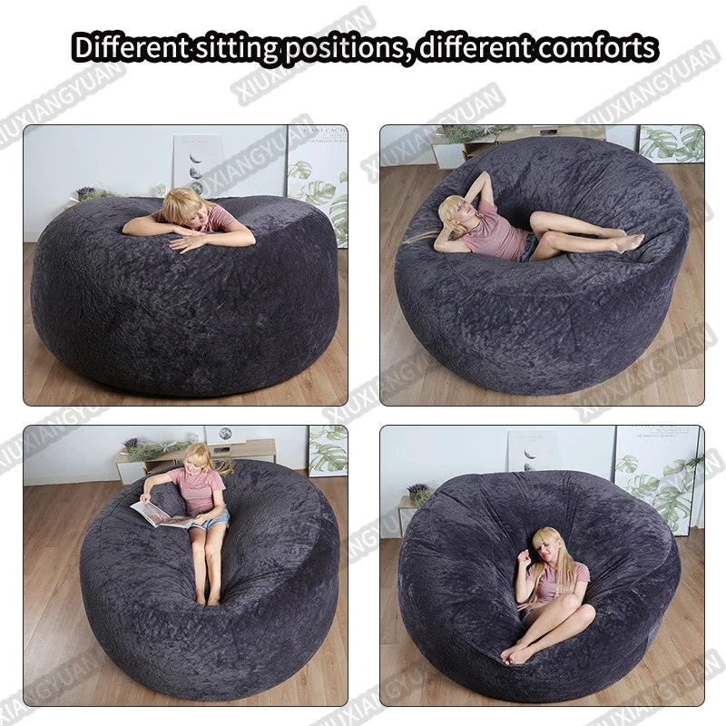 7ft Giant Bean Bag Bed Memory Foam Big Beanbag Living Room Sofas Oversize Bean Bag Chair