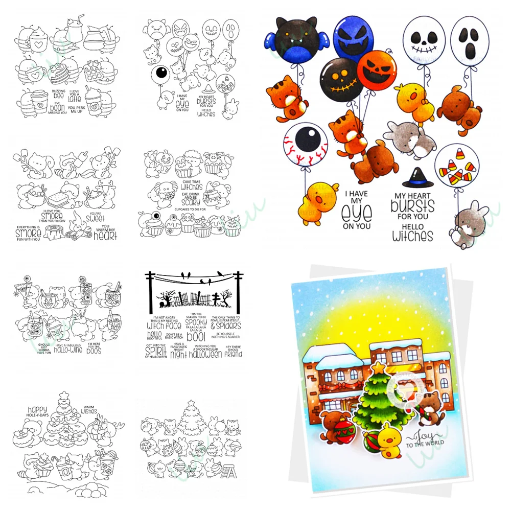 

2025 August New Metal Cutting Dies Stamps for DIY Greeting Handmade Scrapbook Diary Decoration Halloween Creepy Cupcakes Ghost