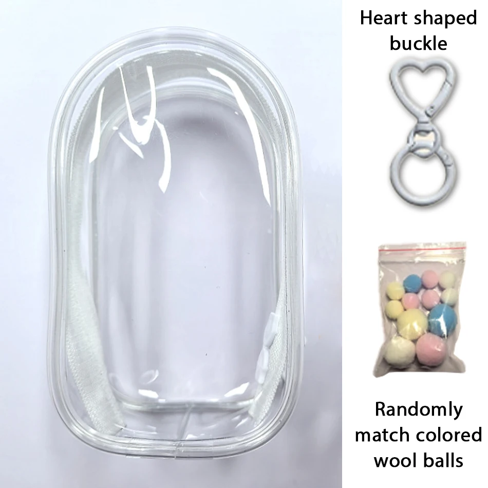 For Mini Labubu Pin For Love V4 Transparent Colorful Protector Case Doll Accessories Plush Doll Display Bag Outdoor Keychain Toy