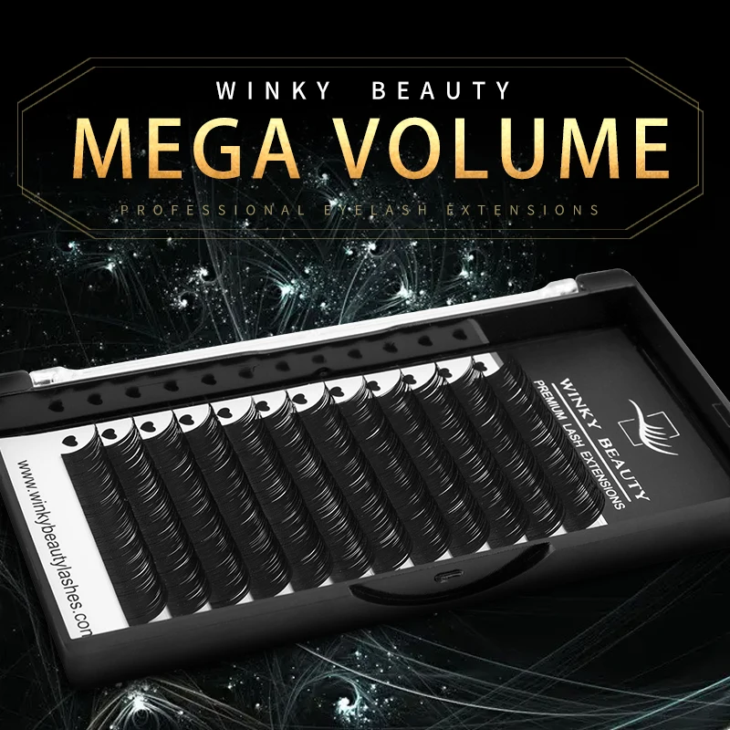 Winky Beauty Indywidualne rzęsy z norek 0.05-0.07 C D Curl Russian Volume Przedłużanie rzęs dostarcza mega rzęsy objętościowe