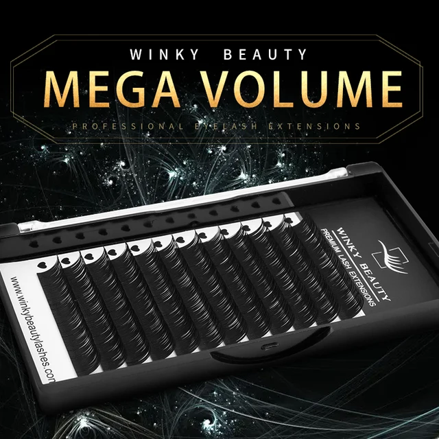 Winky Beauty Indywidualne rzęsy z norek 0.05-0.07 C D Curl Russian Volume Przedłużanie rzęs dostarcza mega rzęsy objętościowe
