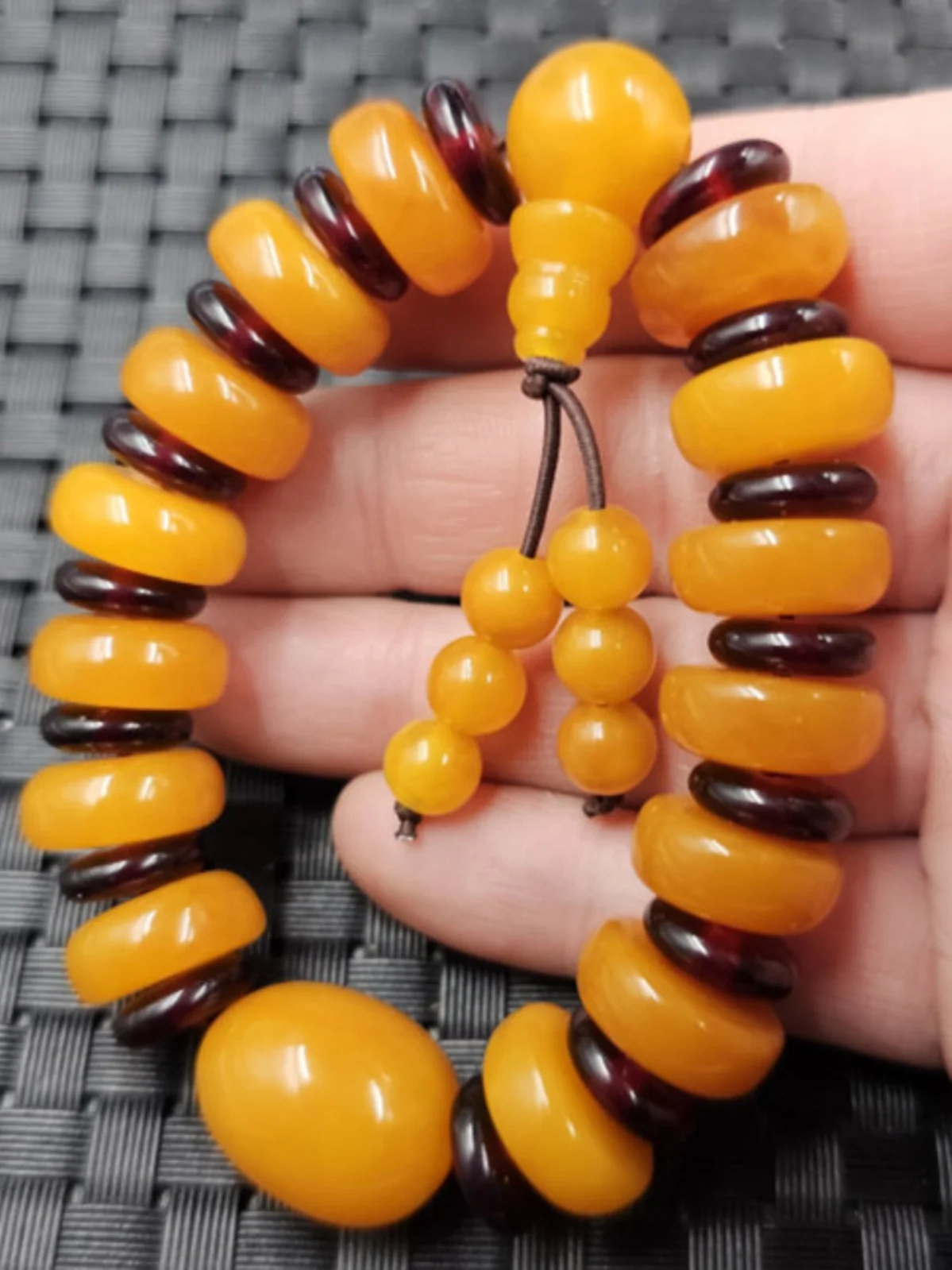 Fluorescent Floating Salt Water Safety Buckle Bracelet Artificial Old Abacus Bead Orange Road Pass Bracelet