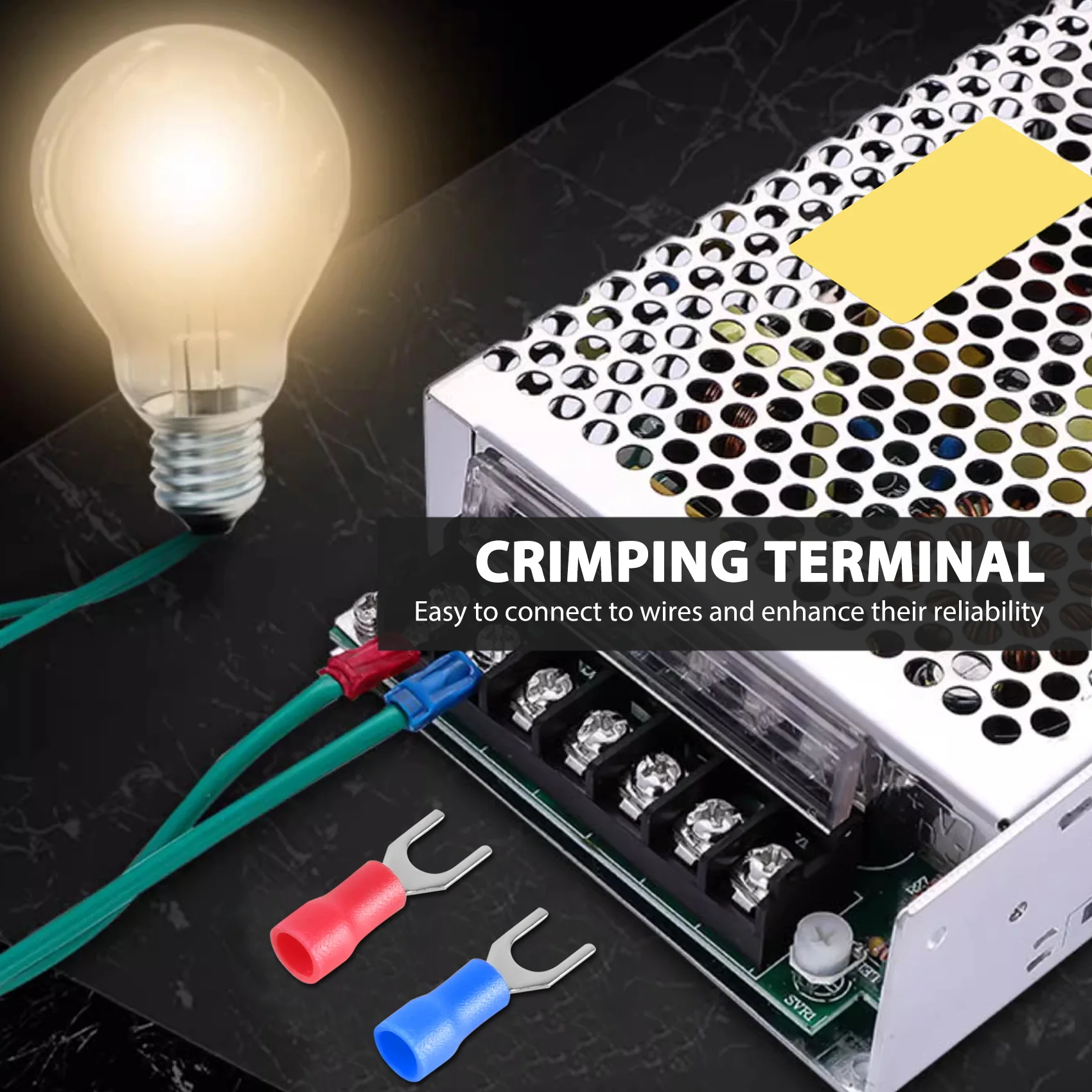 A88M 300 قطعة 22-16 16-14 12-10 AWG معزول شوكة الأشياء بأسمائها الحقيقية U-نوع سلك موصل محطة تجعيد الكهربائية