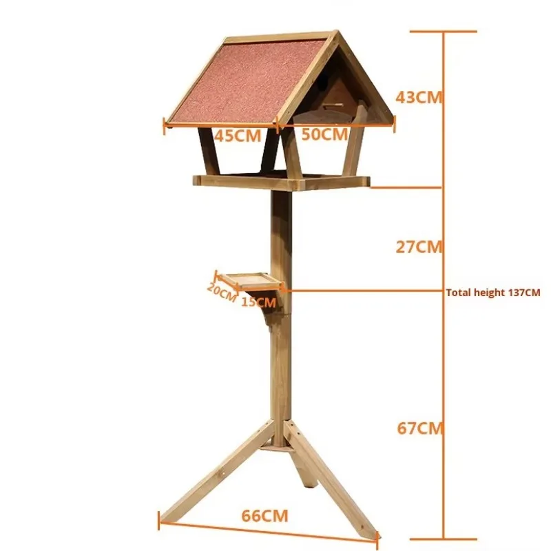 Solid Outdoor Wood Bird Feeder with Button Closure for Sparrows Pigeons Food Box Bird Cage Balcony Garden Villa Bird Nest