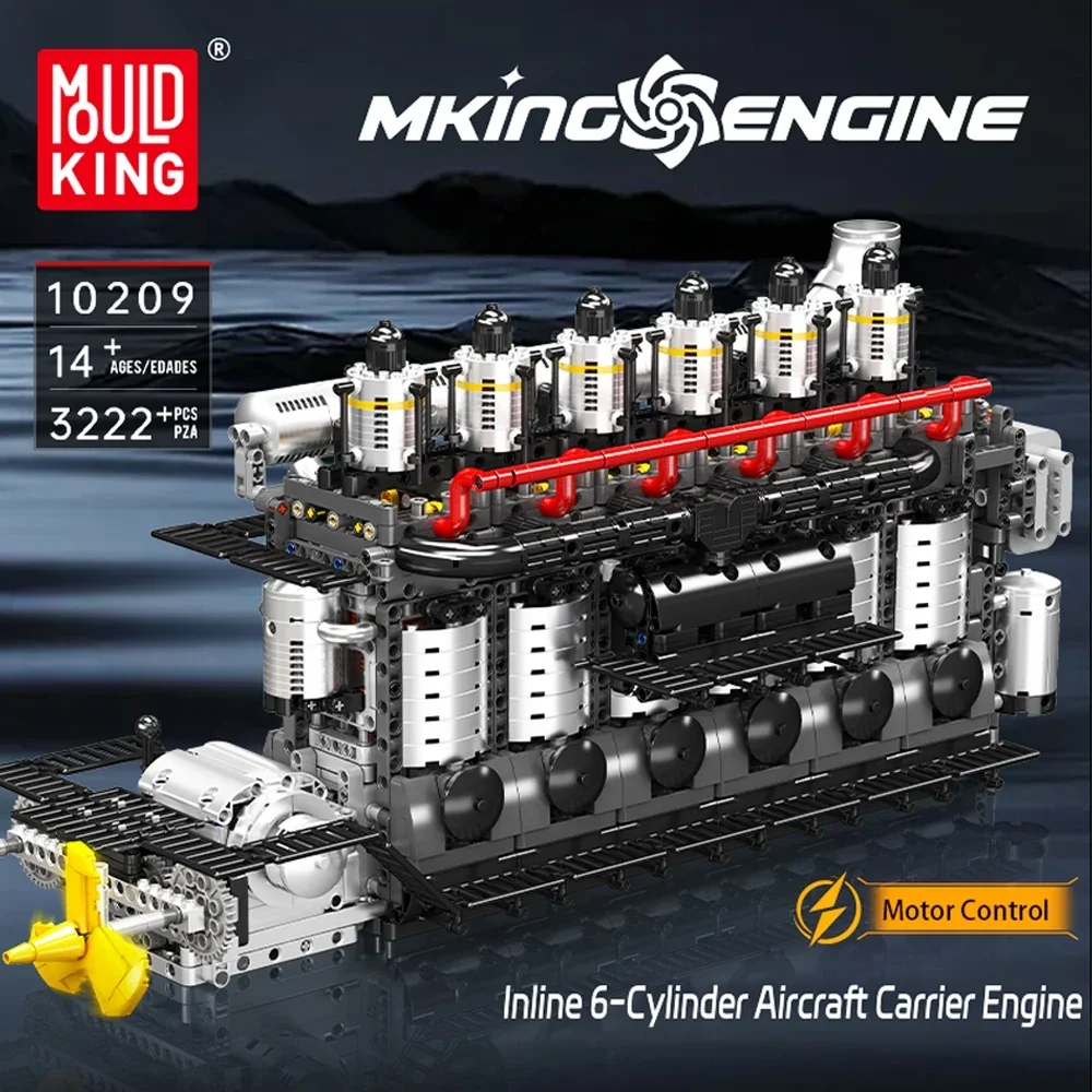 

Mould King 10209 Inline 6-Cylinder Engine Creative Toys Entertainment Model Building Blocks sets moc Bricks Kids Christmas Gifts