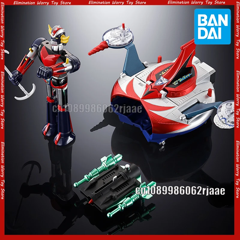 정품 반다이 CHOGOKIN 그랜다이저 & 스페이저 UFO 세트 1975 레플리카 애니메이션 액션 피규어 수집품 모델 장식품 크리스마스 선물