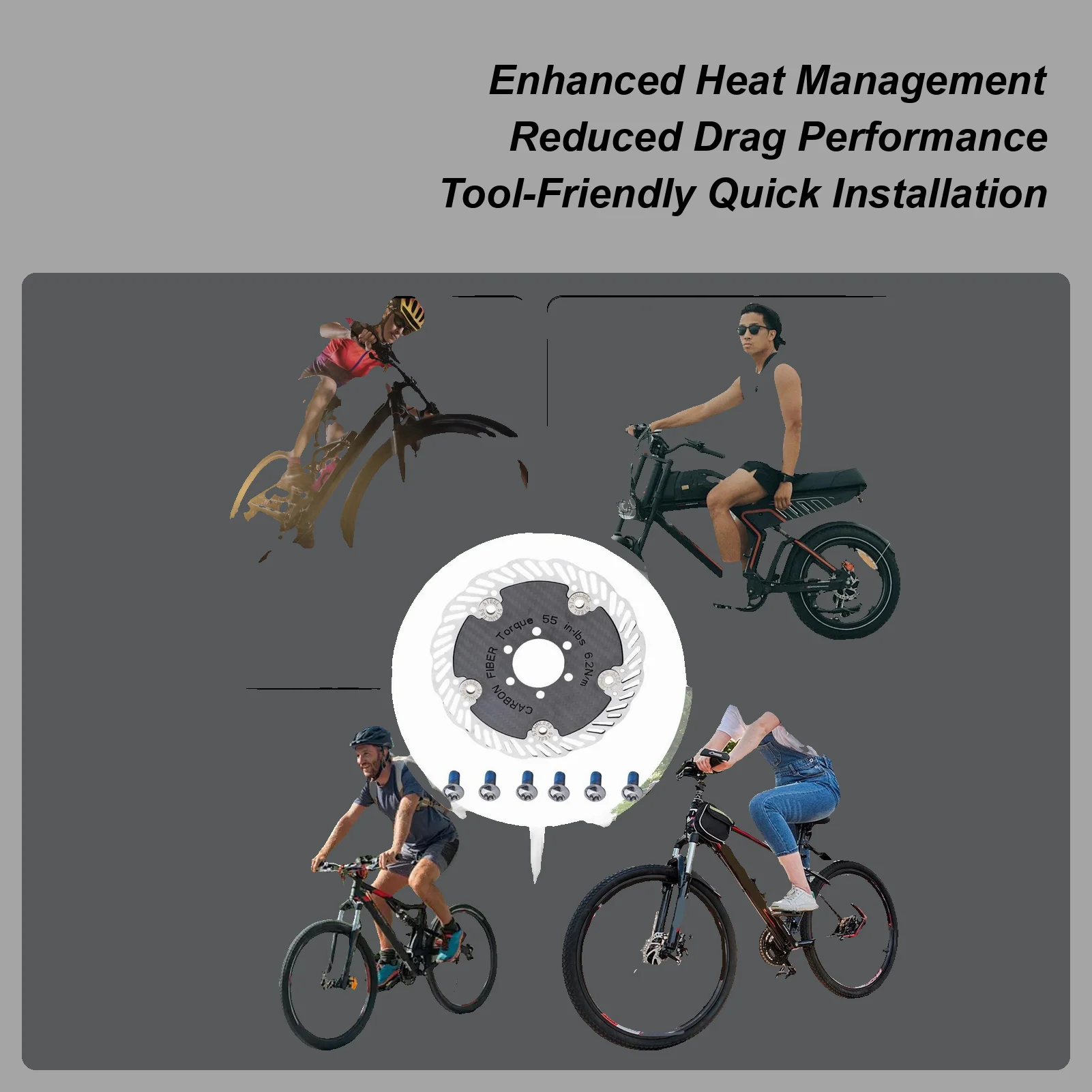 

Велосипедные дисковые тормозные роторы из углеродного волокна для горного шоссейного велосипеда, велосипедная часть для молодежи, подростков, спортсменов, семьи, друзей, путешествий на открытом воздухе