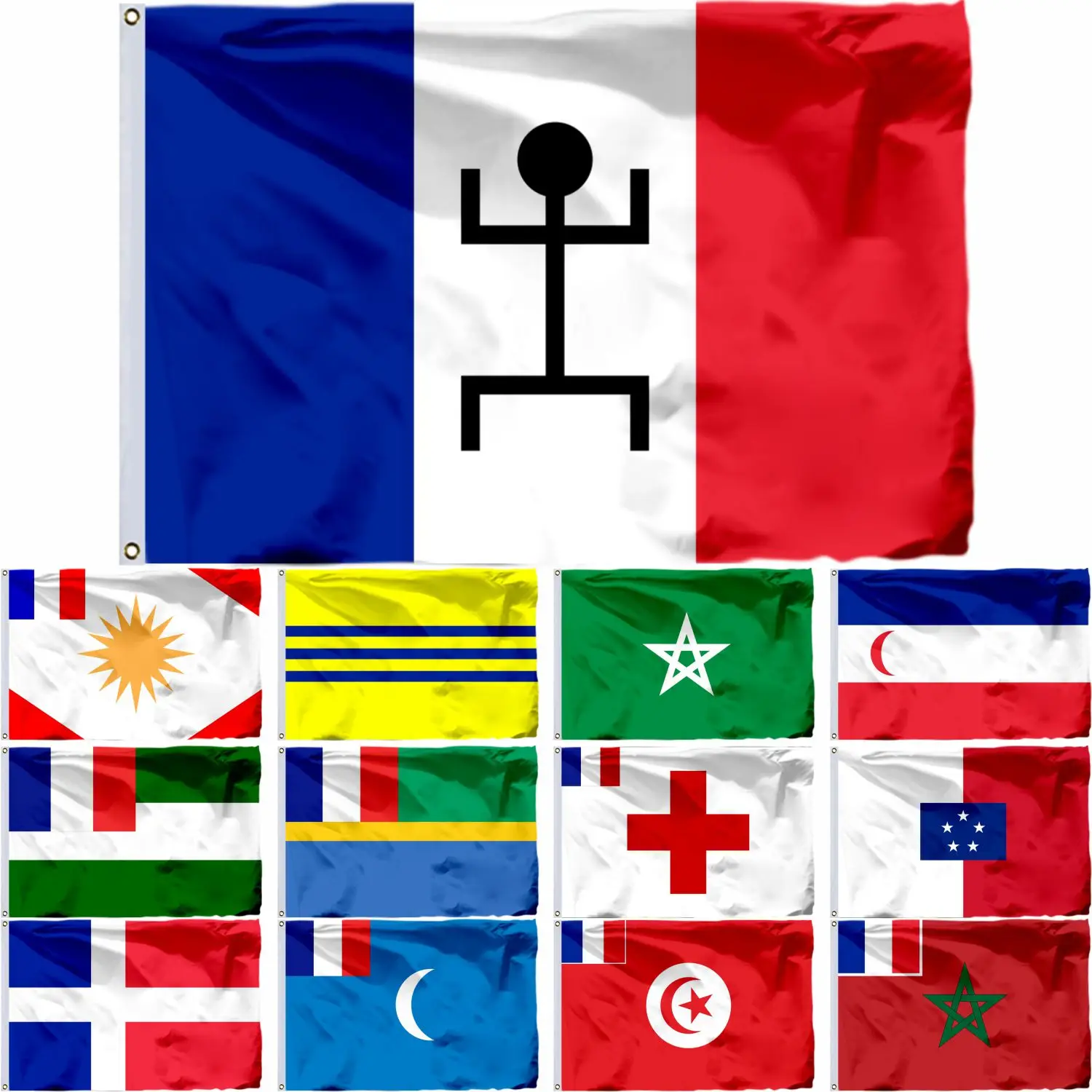 

Flag of France and Belgium, 3x5ft, 90x150cm, Republic of France, France, French, country, Portugal,21x14cm