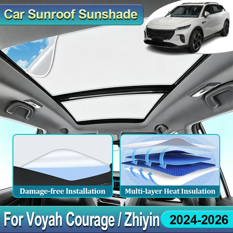

Car Roof Sunshade For Voyah Courage 2026 Accessories Zhiyin 2024 2025 Skylight Blind Sun Parts Electrostatic Adsorption Anti UV