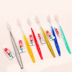 Mix Color Toothbrush and Toothpaste Dental Kit, Atacado, Suprimentos para Hotel, Caminhadas, Camping, Hospital, Frete Grátis, 50 Conjuntos