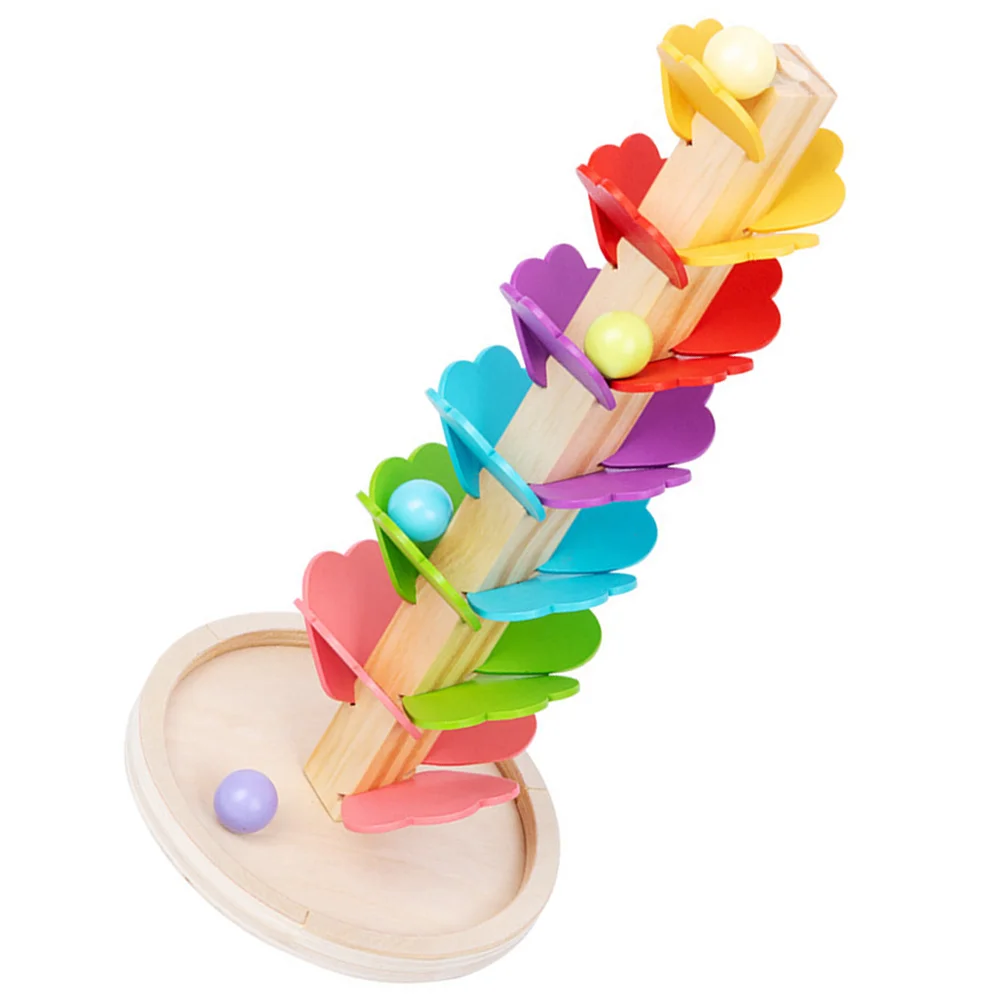 Rainbow Musical Tree Wooden Toy Marble Run for Kids Ages 3 8 Compact Lightweight Portable Decorative Educational Montessori