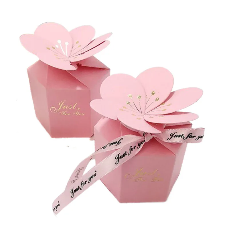 10/20Pcs Sechseckige Papier Süßigkeiten Geschenk Box Mit Band Heißer Stanzen Hochzeit Gunsten Geschenk Verpackung Boxen Für Süße geburtstag Liefert – Detail 3