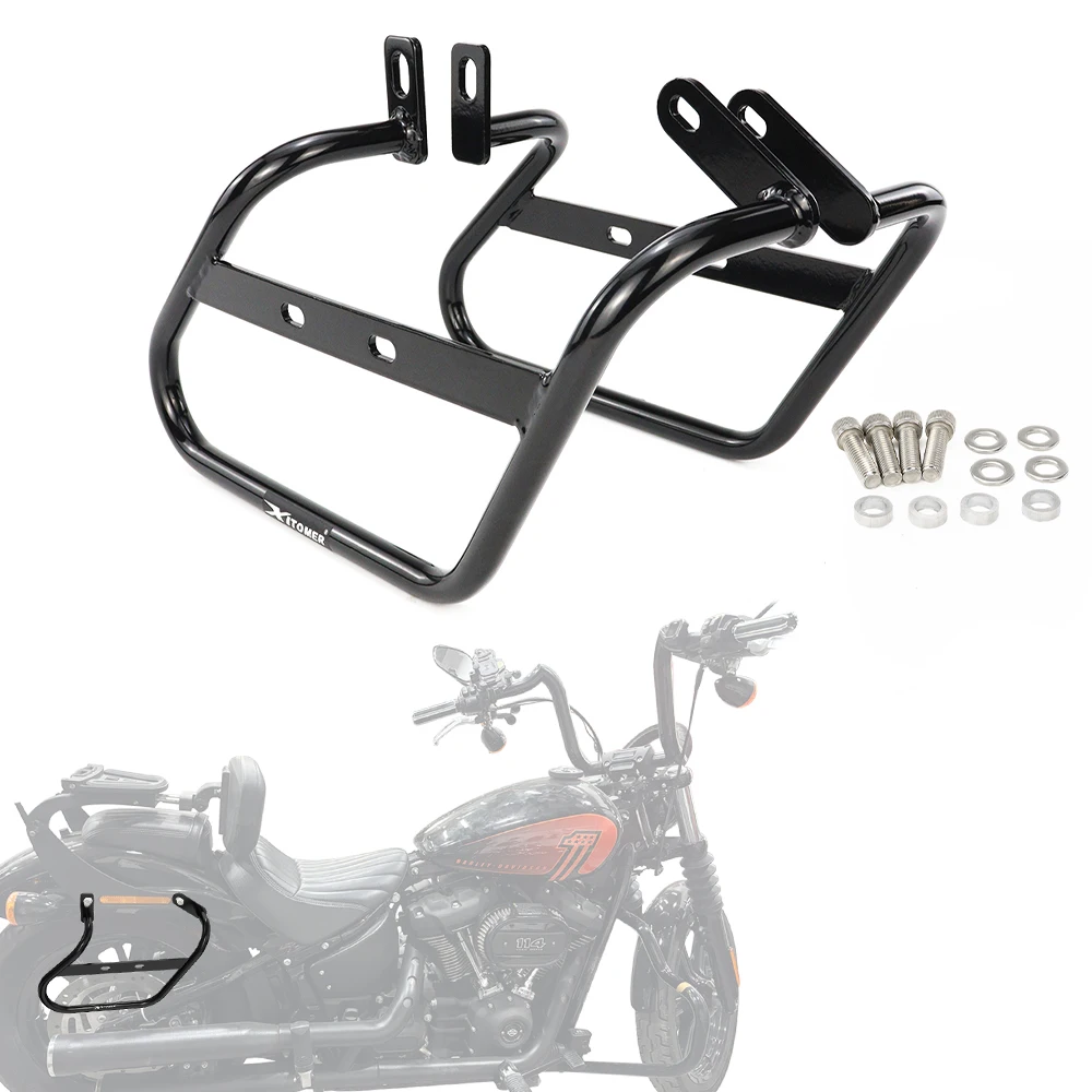 For Harley Davidson Softail Street Bob FXBB 2018-2020 114 FXBBS 2021-2024 Motorcycle Luggage Racks Side Saddle Bag Mount Bracket