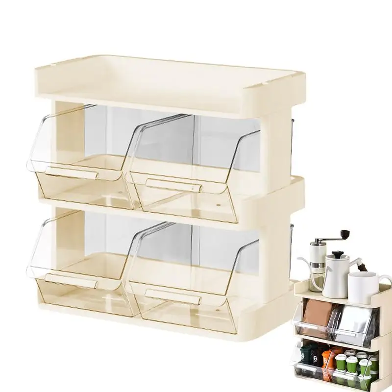 

Desktop Tea Bag Organizer Large Capacity Tea Bag Holder Coffee Pod Organizer for Kitchen Organization Desk Storage Shelf