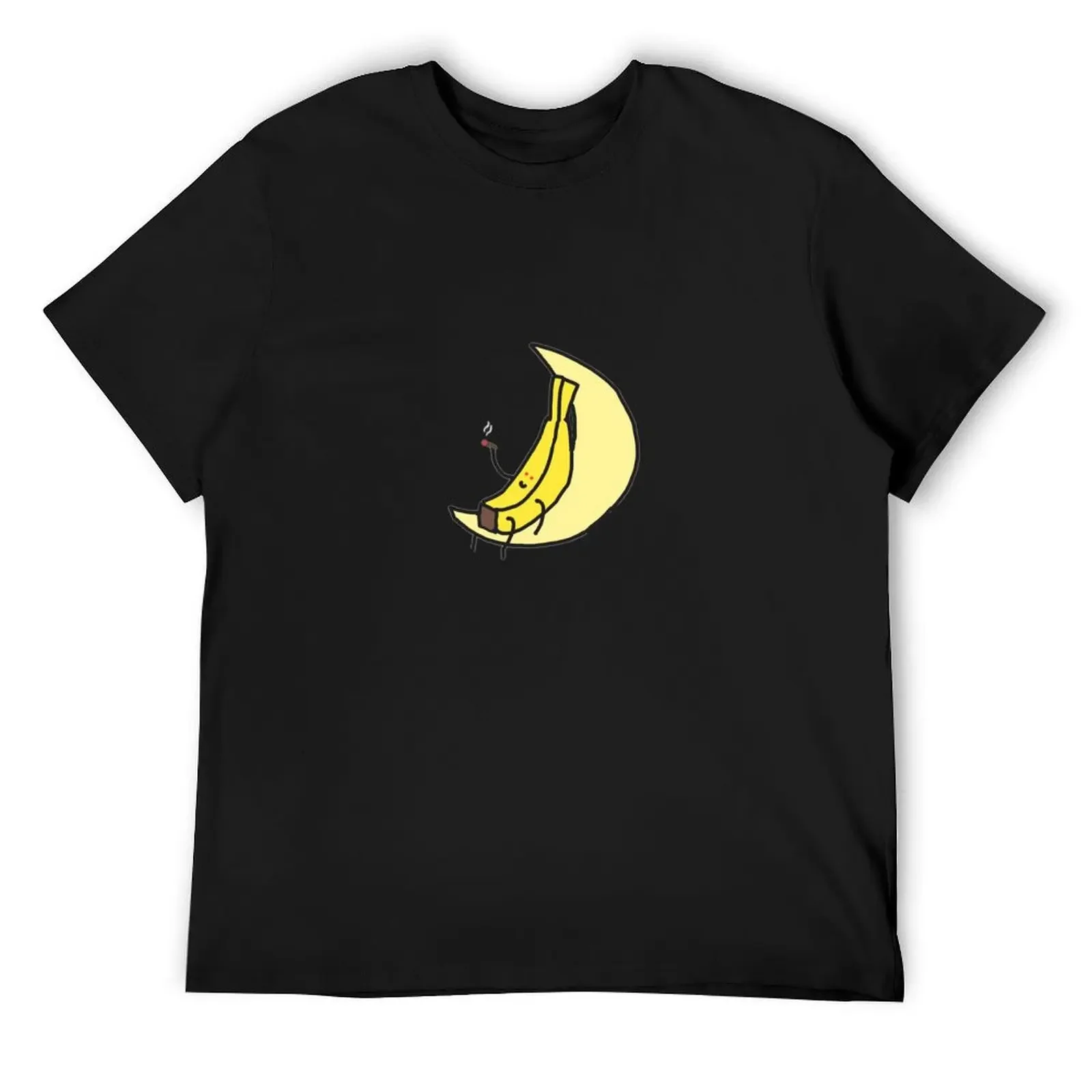 Stoned Banana On The Moon T-Shirt vintage Short sleeve tee customs design your own plain anime shirts men