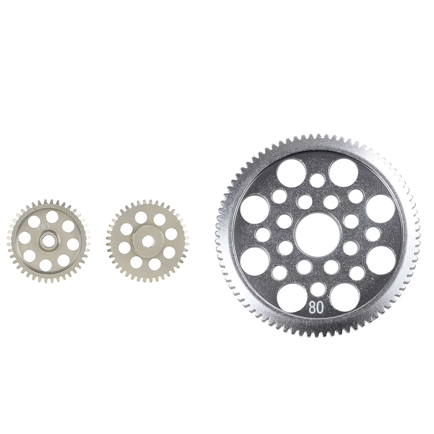 

DELAM-2Pcs 48Dp 3.175Mm 40T Pinion Motor Gear For Rc Car Brushed Brushless Motor & 1Pcs Aluminum Alloy 48P Spur Gear 80T For Sak