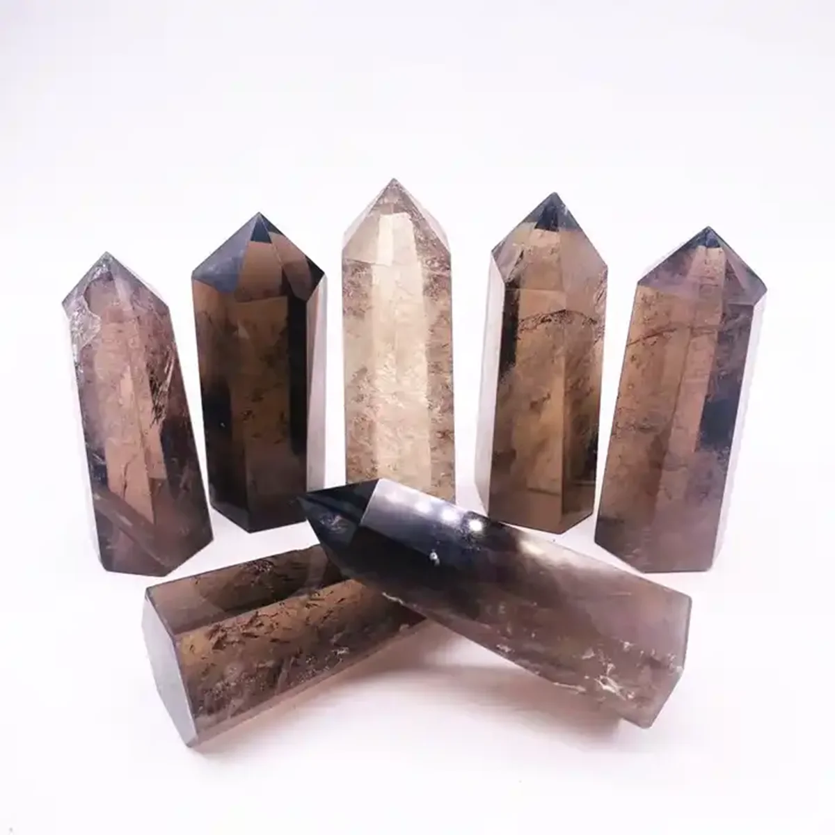 Natural 6-8cm High Quality Crystal Cafts Smoky Quartz Point For Home Decoration