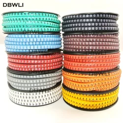 1000/350PCSt  EC-0 /EC-1 /EC-2/ EC-3 Cable Markers Letter 0 to 9  Cable Wire Markers color 0.75mm2 1.5mm2 2.5mm2 4mm2  to 16mm2