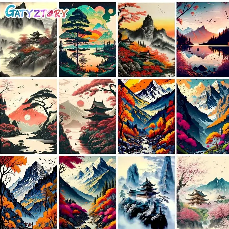 

GATYZTORY 40X50cm Paint By Numbers Mountains Landscape Pictures Painting For Adults Unique Gift On Canvas Handicrafts Home Decor