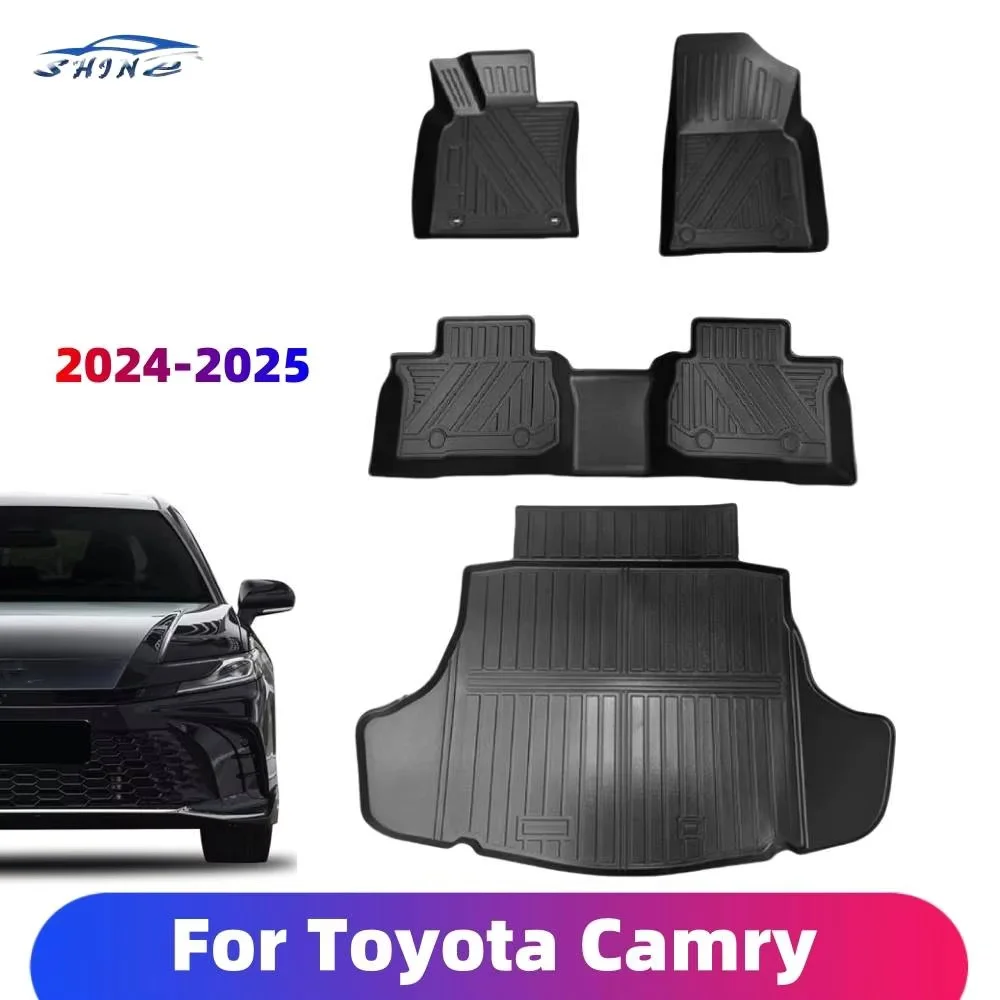 

Compatible for Toyota Camry Floor Mat Rear Cargo Liner 2025，All-Weather 3D Custom Interior Car Mats Set for Camry 2024-2025