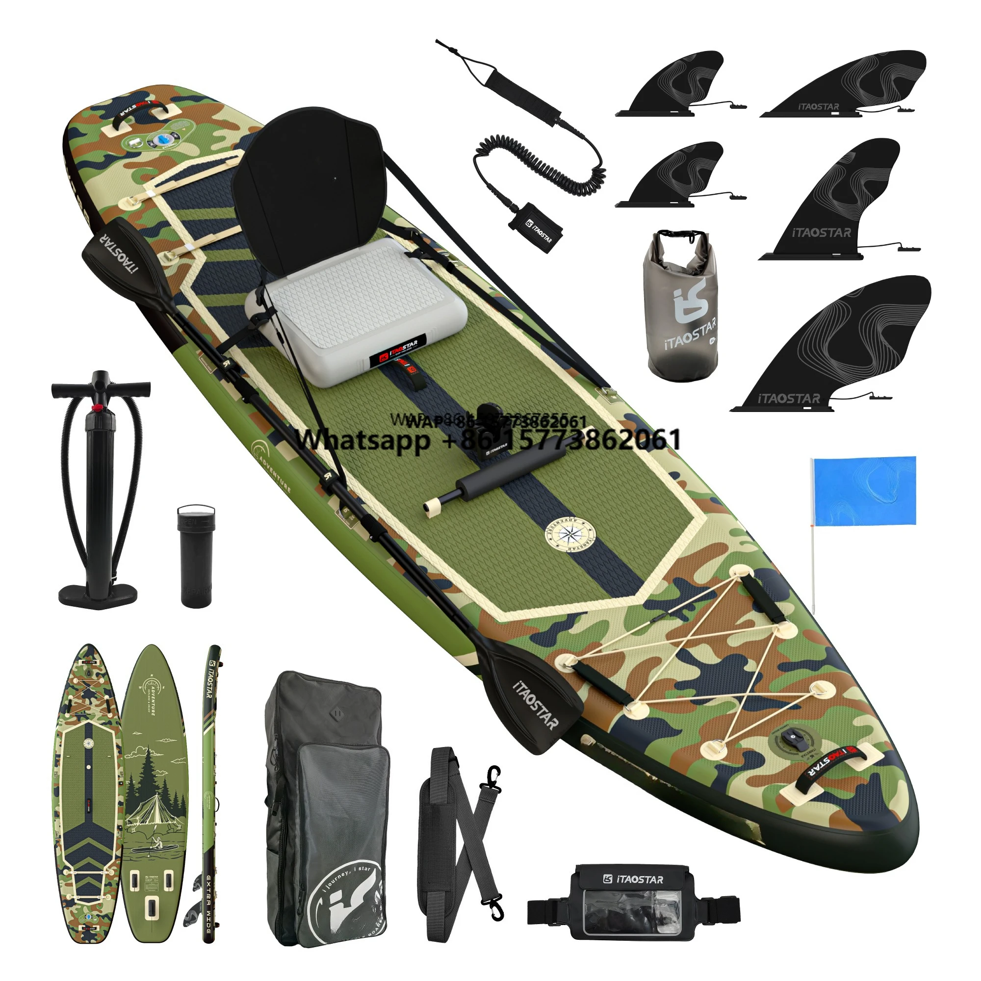 

ITAOSTAR Adventure A01A 12'x35"x6" New Paddle Board Inflatable With Kayak Seat Stand up Paddle Board Sup Surfing Paddle Board