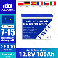 EU Stock PWOD 12V 100AH LiFePO4 Battery Pack with BMS New Lithium Iron Phosphate Cell for RV,Trolling,Marine,Yacht,Camping,boat