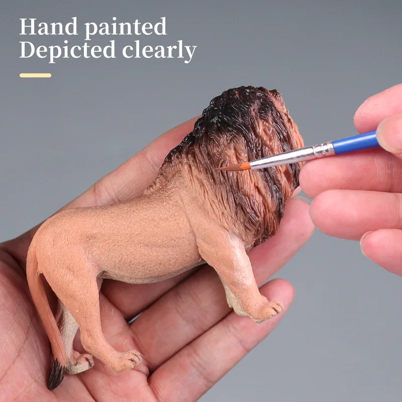 โมเดลสัตว์จำลองสิงโตแอฟริกัน ของเล่นพลาสติกเสมือนจริง สำหรับเด็ก