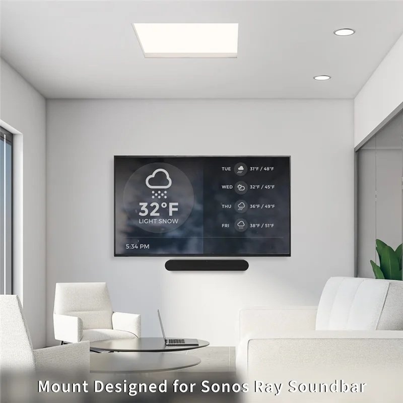 حامل مكبر الصوت A42Z لـ Sonos Ray، دعامة تثبيت على الحائط العائمة لشريط الصوت الأساسي Sonos Ray تحت التلفزيون مع مسامير