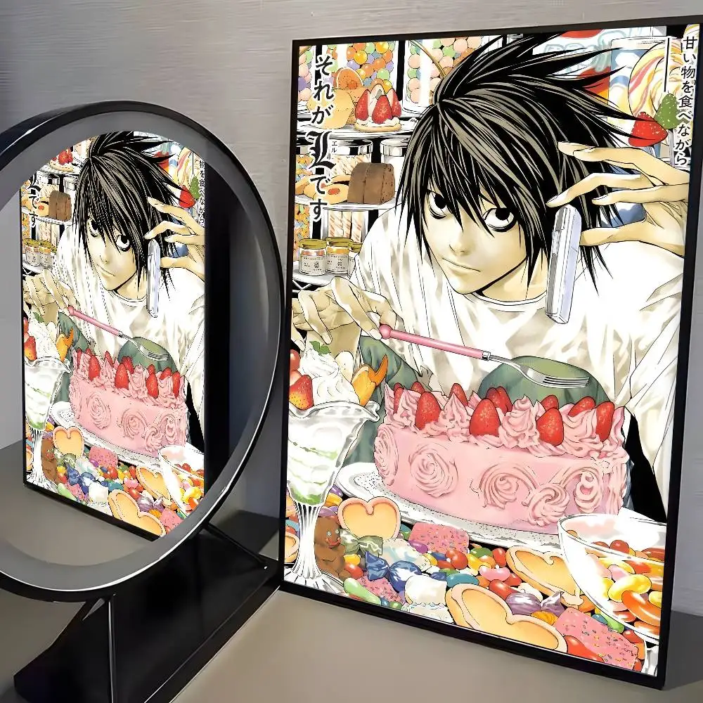 Anime Death Note DN L Klassisches Vintage-Poster Kunst HD-Leinwand Hochwertiger Ästhetischer Druck Papier Wandkunst für Wohnzimmer Heimdekoration – Detail 17