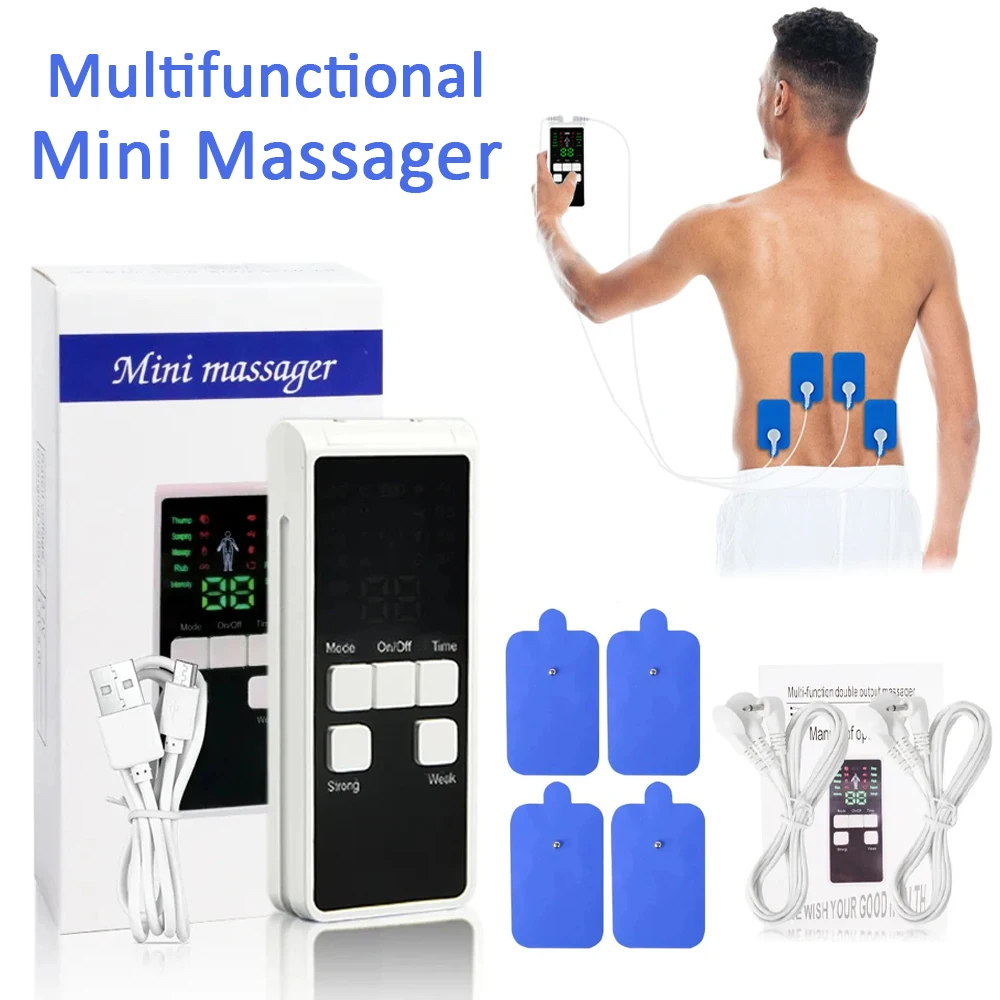 Portable 8-mode Muscle Stimulator Low Frequency Stimulation Pulse Vibration Massage Deep Tissue Relax Muscles Fitness Equipment