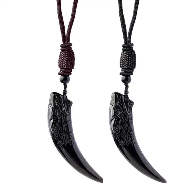 

Ожерелье с кристаллами обсидиана, черный целебный кристалл, подвеска из обсидиана со шнуром, защитный амулет, ювелирные изделия для мужчин и женщин, пар