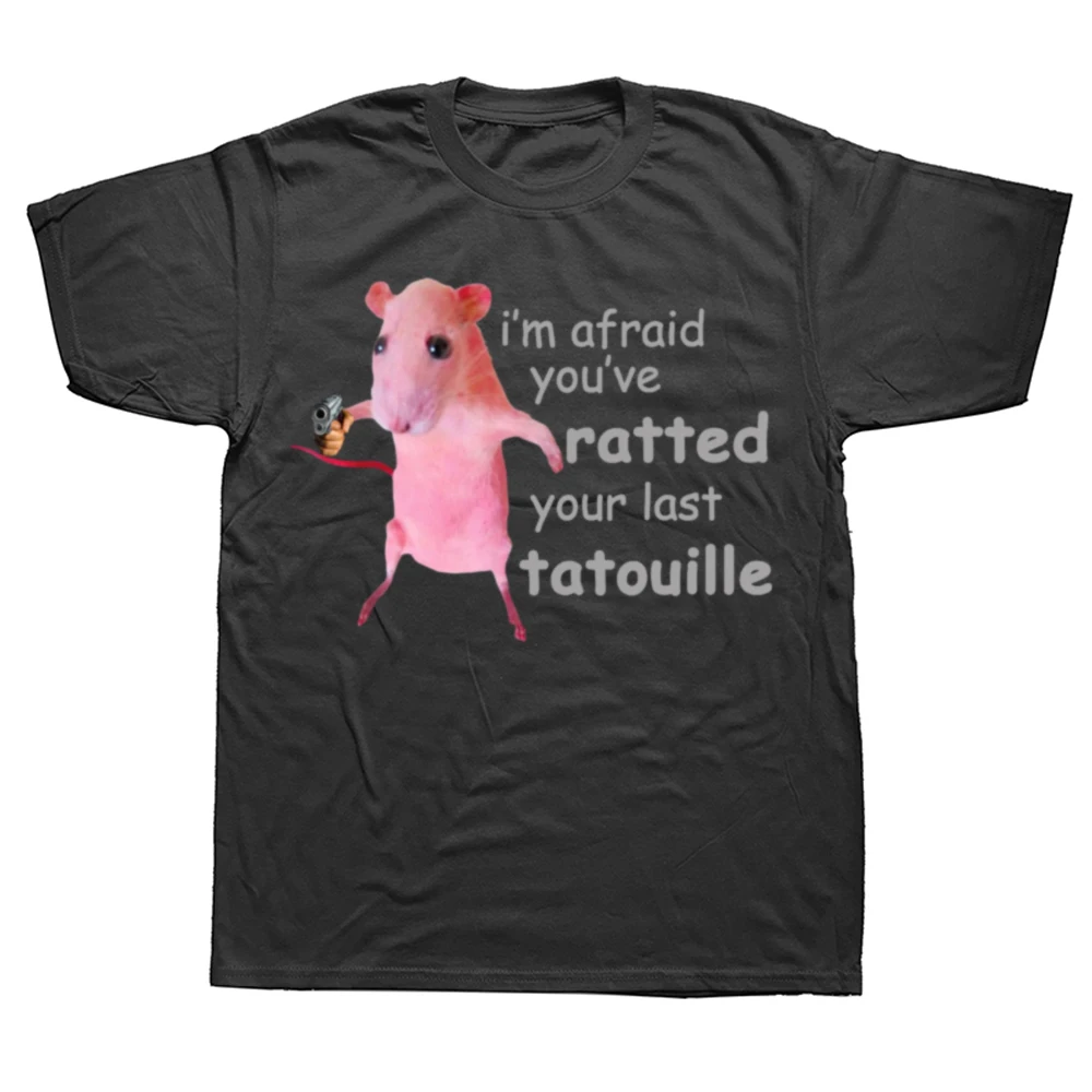 Funny Pink Rat I'm Afraid You've Ratted Your Last T-Shirt Cute Mouse Print Graphic Tee Tops Ratz Memes Lovers Costume