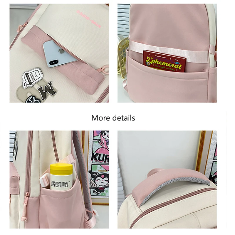 Middle School Bags for Girls Teenagers Primary Student Backpack Nylon Campus Cute Bagpack