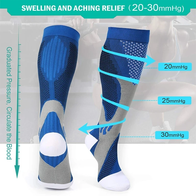 Compression Socks Nylon Medical Nursing Stockings Specializes Outdoor Cycling Fast-drying Breathable Adult Sports