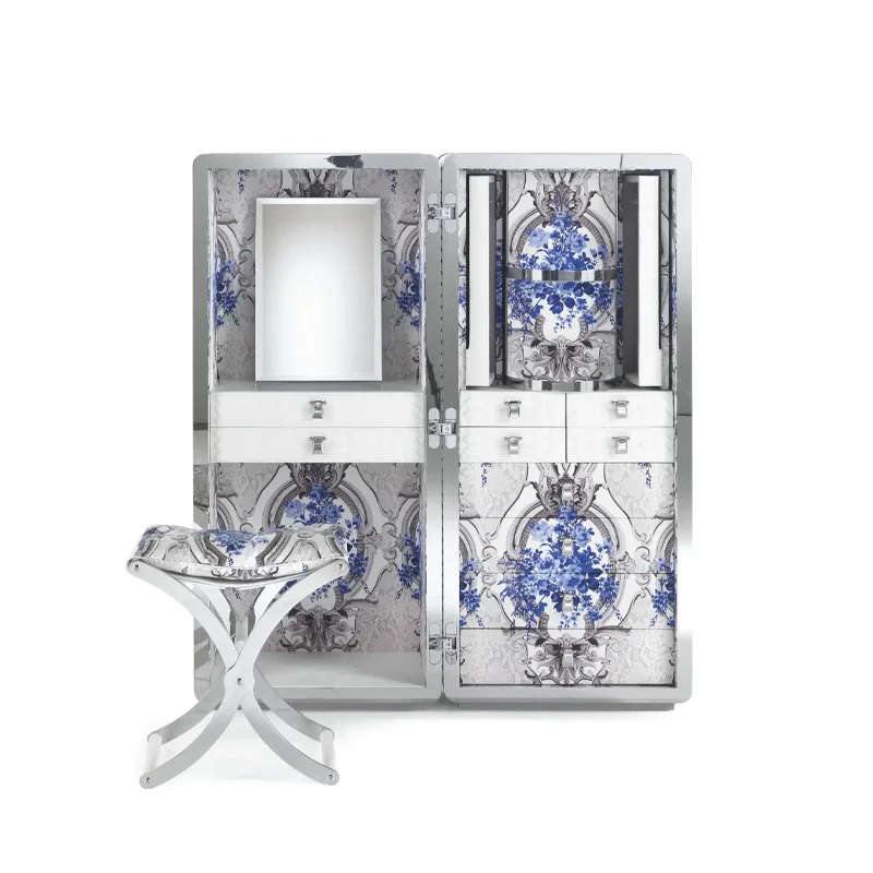 

Italian light luxury jewelry cabinet, dressing table, floor-to-ceiling bedroom, high-end storage jewelry cabinet with makeup