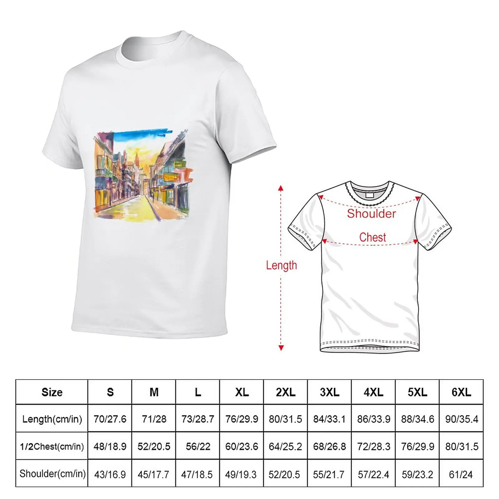 New Orleans Bourbon Street Scene at Sunrise T-Shirt boys whites Short sleeve tee quick drying graphics men clothings