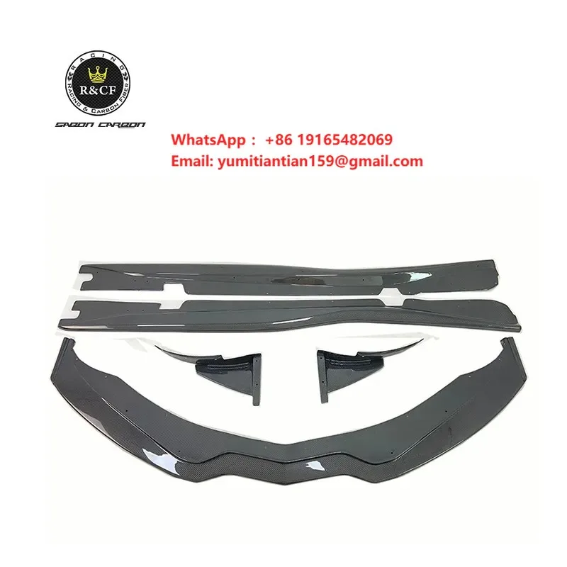 Carbon Fiber Bodykit Front Bumper Splitter Lip Side Skirts Bodykit for Corvette C7 Z06