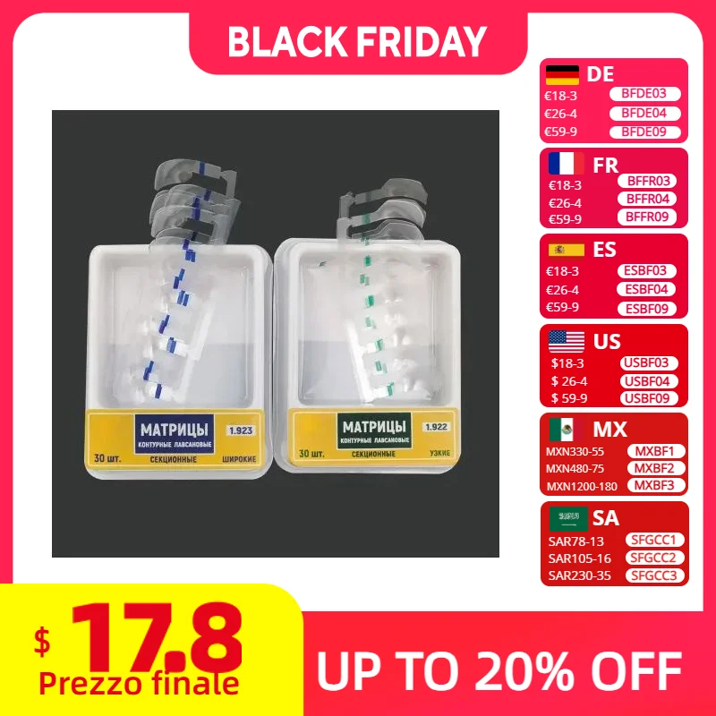 

30pcs/boxDental Transparent Sectional Contoured Matrices Width 7mm Narrow 5mm Matrix Polyester Russian Matrices Dentist Tools