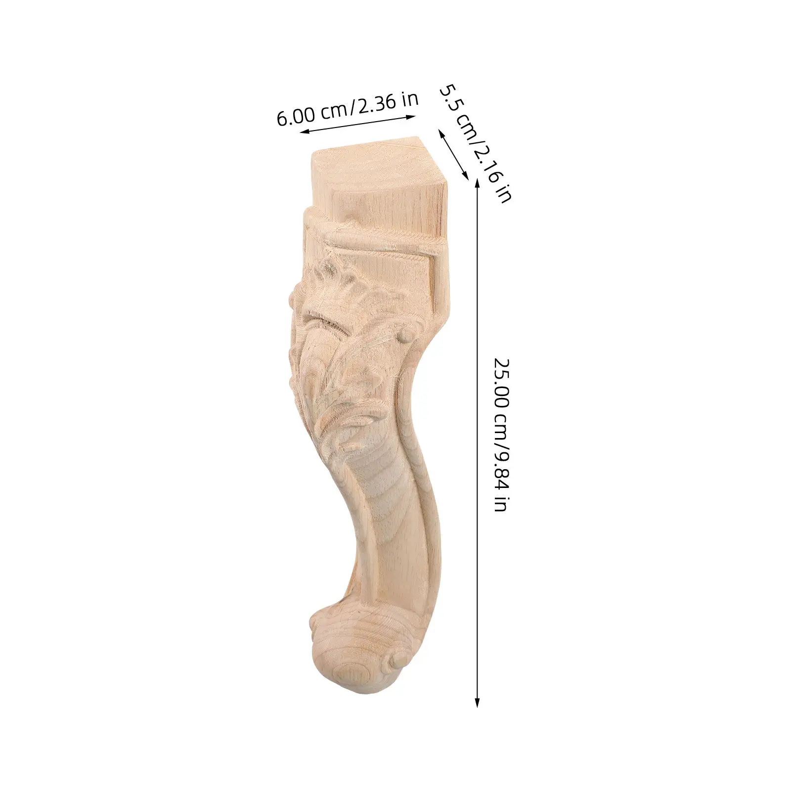Elegant European Wood Carving Furniture Legs Solid Rubber Wood Replacement Legs for Tables Dressers Sofas Chairs Stylish Wooden