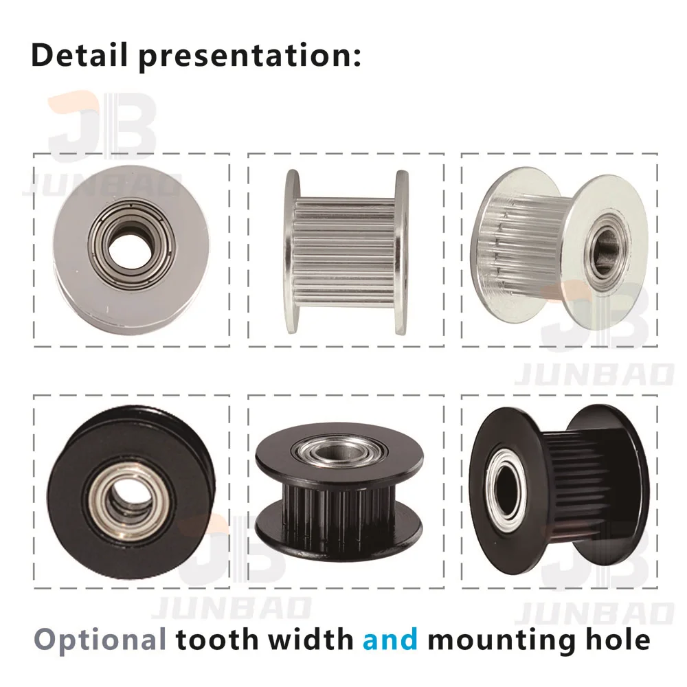 2gt 16t 20t 30t 36 Zähne Synchron steuerung Umlenkrolle Bohrung 3/4/5/6/7/8mm mit Lager 6//15mm Riemen 3D-Drucker Zubehör